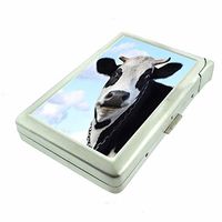 Cow Em1 Hip Silver Cigarette Case With Built In Lighter 4.75" X 2.75" Id Holder Metal Wallet RFID Protection