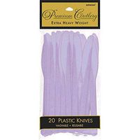 Premium Heavy Weight Plastic Knives | Lavender | Pack of 20 | Party Supply