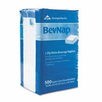 Beverage Napkins Single-Ply 9-1/2 x 9-1/2 White 4000/Carton