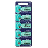 Sony 377 SR626SW Watch Battery Cell Button Silver Oxiden Box Retail Card Blister (5pcs)