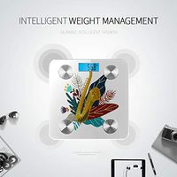 Bluetooth Body Fat Scale Isolated On White Saxophone Leaves Smart Wireless Scale with LCD Display Measuring Body Weight Bmi and Health Digital Scale