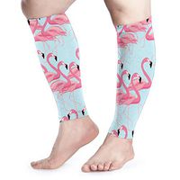BLongTai Pink Flamingos Pattern Calf Compression Sleeve Men Womens Running Leg Sleeve for Shin Splint Muscle Pain Relief (1 Pair)