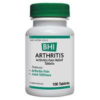 BHI Arthritis Pain Relief Tablets for Minor Arthritis Pain & Joint Stiffness - Homeopathic Formula with Rhus tox - 100Count