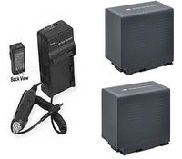 Two 2 Batteries + Charger for Panasonic AG-AC90P, Panasonic AG-AC90PJ, Panasonic AG-AC90PX AG-AC90EJ