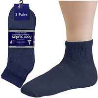Diabetic Socks Mens Cotton 3-Pack Ankle Navy By DEBRA WEITZNER Size 10-13