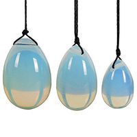 SUPVOX 3pcs Opalite Yoni Egg Drilled Crystal Quartz Jade Egg for Kegel Exercise Pelvic Floor Muscles Vaginal Exercise Health Care Blue