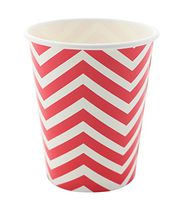 Anyneo Paper Drinking Cups,Chevron,Red, 9oz, 60Count