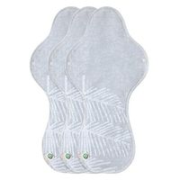 think ECO [Leaf Pattern 3p] Organic Reusable Cotton Pads, Menstrual Pads, Sanitary Napkins, Leaf Pattern, 3 Pads. (LP Night Pad Plus)