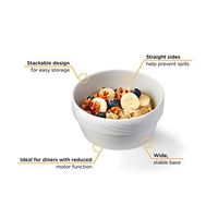 Libbey Intuitive Diningware Donna Senior Adaptive Soup Oatmeal Bowls, 16-ounce, White, Set of 2