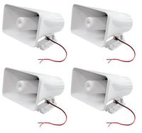 4) NEW PYLE PHSP5 8" 65W 8-Ohm Indoor & Outdoor PA Horns Speaker White Audio