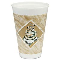 DCC16X16G - Foam Hot/Cold Cups,16 Oz, White W/Brown amp; Green