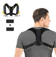 CHARMINER Posture Corrector for Women Men, Adjustable Upper Posture Back Brace with Armpit Protectors, Relieves Upper Back & Shoulders Pain and Correction Kyphosis 28"-38"