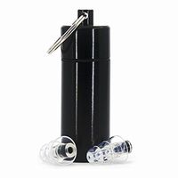 High-Fidelity Earplugs with Metal Keychain Carry Case Comfortable Soft Silicone | HiFi Noise Attenuating Ear Plugs for Musicians, Concert, Sleeping & More (Black)
