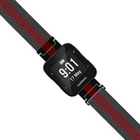 LeiOu Steel Mesh Strap Compatible with Garmin Forerunner 35 Band (Red/Black Small)