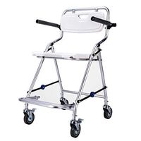Wheel Chair Folding Portable Fixed Height Mobile Commode and Over Toilet Chair,Anti-Slip Shower Chair with Wheels