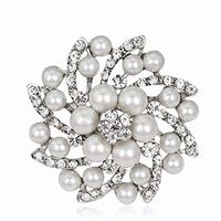 Women Rhinestone Flower Bouquet Brooch Pins Wedding Jewelry Scarf Clip Pins Daily Popular Fashion Creation Girls Woman Girl Jewerly Design Womans Accesories