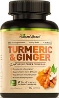 Nature's Base Turmeric Curcumin with Ginger, 95% Curcuminoids, Apple Cider Vinegar, Tumeric Supplements, Supports Joint Pain Relief, Inflammatory Response, Natural Plant Based Anti-Oxidant Properties