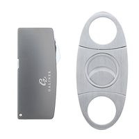 GALINER Cigar Lighter, Metal Windproof Butane Torch Cigarette Lighter with Cutter (Gun Gray)