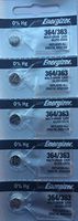 Energizer 364 363 Silver Oxide Watch Batteries 5pk SR621SW SR60
