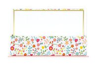 Graphique Doodle Floral Flat Note Card Stationery with Floral Print and Gold Border, 50 Note Cards and Matching Envelopes, 5.625" x 3.5"