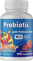 Uncle Moishy Kids Probiotics with Prebiotic Fiber 5 Billion - Berry Flavor - 100 Chewable Tablets