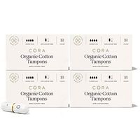Cora Organic Cotton Non-Applicator Tampons; Chlorine & Toxin Free - Super Plus (72 Count)