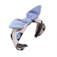 Meidexian888 Korean Sweet Spot Hairbands,Contrast Rabbit Ears Velvet Bow Knot Hair Head Hoop Sweet Girls Hair Headband (Pink)