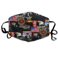 United States of America Marines Military UnisexCMJJJR4Reusable - Protection from Dust, Pollen, Pet Dander, Other Air Pollution - Earloop Face Veil for Men Women Kids White