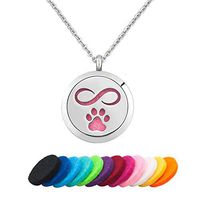 EV.YI Jewels Infinity Love Dog Cat Paw Aromatherapy Jewelry for Women Men Diffuser Necklace for Essential Oil Perfume Locket Pendant with Refill Pads