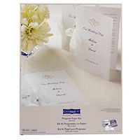 Wedding Occasions Half-Fold Program Paper Kit, White with Platinum Hearts by Celebrate It