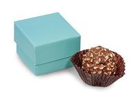 Rigid Truffle Candy Boxes - Single Truffle Boxes Aqua 1-5/8x1-5/8x1-1/4" - 2 Pc Box - (3 Packs; 24 Per Pack) - WRAPS-TBR1AQ