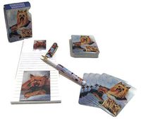 Love My Dog Gift Bundle! 4 Piece - One Custom Fine Art Writing Pen, One Matching Magnetic List Pad, One Matching Decorative Magnet, One Matching Deck Playing Cards (Yorkie (Yorkshire Terrier) Trimmed)