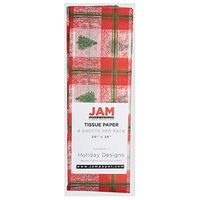 JAM PAPER Holiday Tissue Paper - Holiday with Red and Green Christmas Tree Design - 8 Sheets/Pack