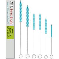 Alink Simple Drink Straw Cleaning Brush Kit - 5 Size - 6 Pieces Pipe Cleaner (12" Extra Long, 12 mm Extra Wide, General Size) - Sky Blue