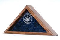 Triangle Flag Case, Triangle Flag Display Case Double-Strength Glass Front of The Flag case is Laser Engraved with Your Choice of Service Emblem