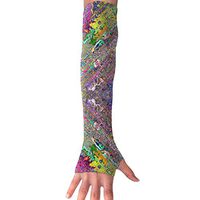 YanHill Cooling Arm Sports Arm Sleeves Psychedelic Water UV Sun Protection Arm Sleeves with Thumb Holes for Basketball, Football, Baseball, Cycling, Volleyball, Or Other Activities