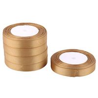 uxcell Festival Party DIY Material Gift Wrap Packing Ribbon Roll 25 Yards 1.5cm Width 5pcs Champagne