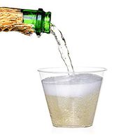 9 oz Disposable Hard Plastic Clear Plastic Cups for Cold Drink Cocktails Wine Wedding Catering Party 100 Pack