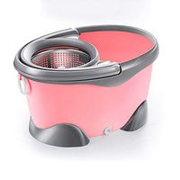 L&WB Home Spin Mop Bucket with Wringer System Cleaner Dry and Wet Mop Handsfree Floor Cleaning Mop,Pink