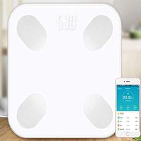 FYLD Multifunction Bluetooth Body Fat Scale Smart Scale Digital Bathroom Wireless Weight Scale, Body Composition Analyzer with Smartphone Led Display,180KG, 26 26cm,White