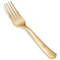 7" Heavyweight Gold plastic forks | Wedding and Party Plastic silverware | like Real cutlery |Perfect for Parties and events | Gold cutlery for bridal shower or birthday parties | 50 count