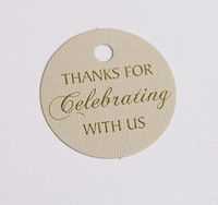 Thank You Tags, Real Gold Foil, Kraft Paper, 40 Pack, Circle Gift Tags, Thanks for Celebrating with Us Party, Circle Kraft3)