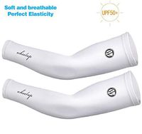 Cooling Arm Sleeves for Men & Women, UV Sun Protection Ice Silk Sleeves to Cover Arms for Cycling, Driving, Outdoor Sports (White, M)