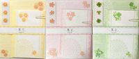 Iyo Washi Mauhama 3 Design Letter Set 18 Writing Paper + 9 Envelopes + 9 Stickers Stationary Japan (Sunflower, Cherry Blossoms, Clover)