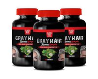 Gray Hair Quick fix - Gray Hair Reverse Complex - Natural Solution - Powerful Results - Saw Palmetto for Women Hair Loss - 3 Bottles (180 Capsules)