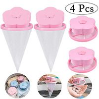 Neepanda Reusable Washing Machine Floating Lint Mesh Bag Hair Filter Net Pouch Portable Washer Lint Catcher Washer Floating Lint Hair Catcher Mesh Pouchs Washing Machine Lint Trap(4 Pcs, Pink)