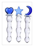 Carinloing 3Pcs Cute Gift Huge Size Large Big Blue Glass Gift Crystal Product Women