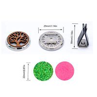 4 Packs Car Diffuser Vent Clips, 2PCS Wooden Car Essential Oil Diffuser Vent Clips and 2PCS Alloy Fragrance Diffuser Locket Clip with 20 Shiny Pads and 20 Washable Felt Pads