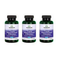 Swanson Triple Magnesium Complex Absorption Bone and Mood Health Citrate Oxide and Aspartate Combination Supplement 400 mg 100 Capsules (3 Pack)