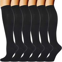 6 Pairs Compression Socks for Men and Women 20-30 mmHg Best Medical Nursing Athletic Edema Diabetic Varicose Veins Maternity Travel Flight Socks Shin Splints Knee High (Black(6 Pairs), Large/X-Large)